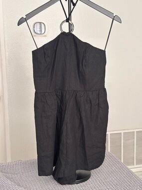 Old Navy Black Halter Romper with Ring Neck Detail